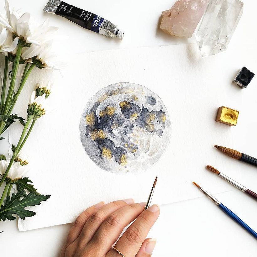 La Luna in gold, 2019