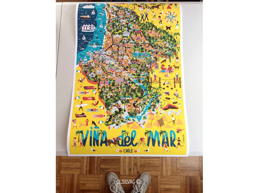 Mapa Ilustrado de la comuna de Viña del Mar - Chile
