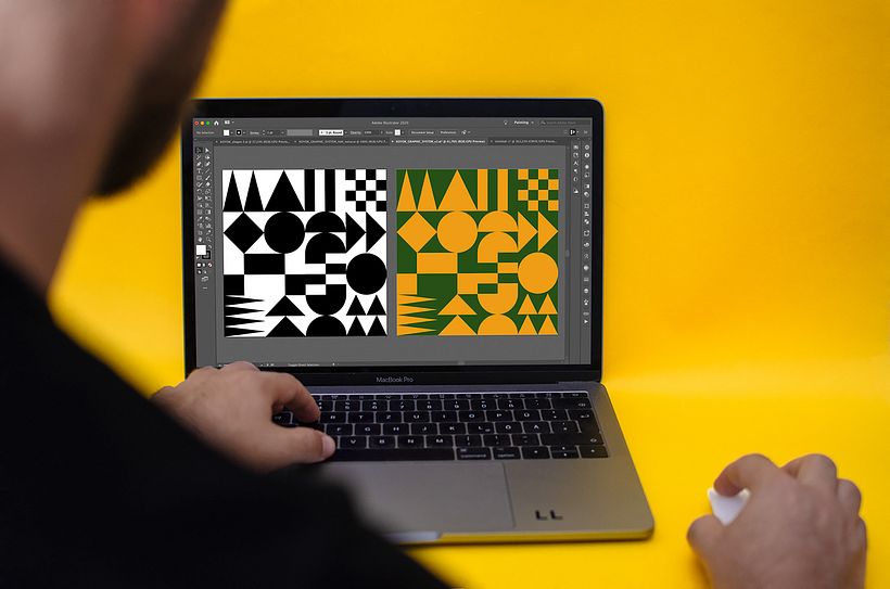 We thought about illustration and photography and builded up a graphic system.