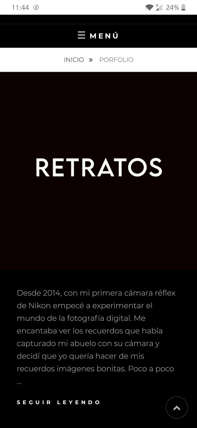 Página de entradas usada para porfolio.