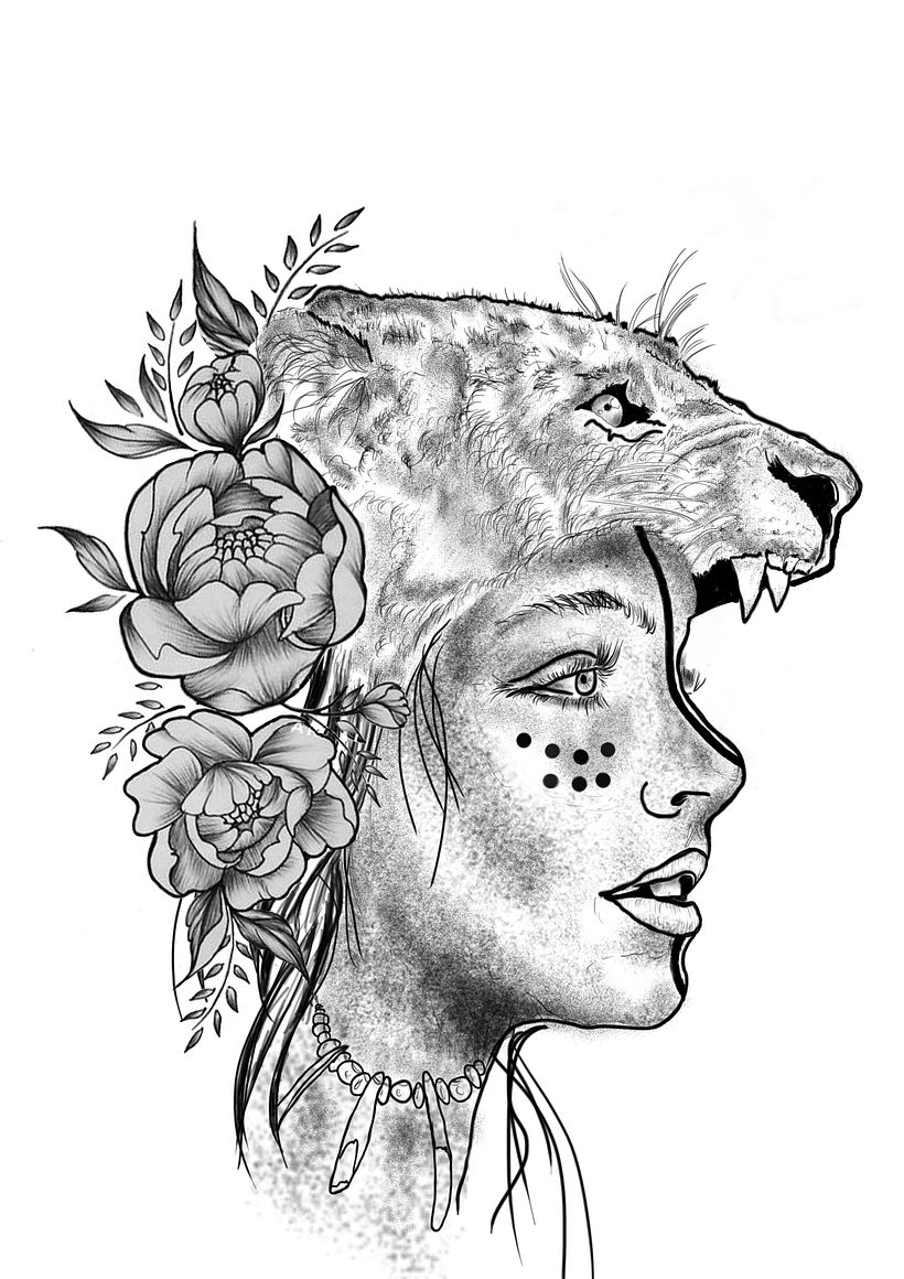 Meu projeto do curso: Desenho e ilustração digital de tatuagens com o Procreate 4