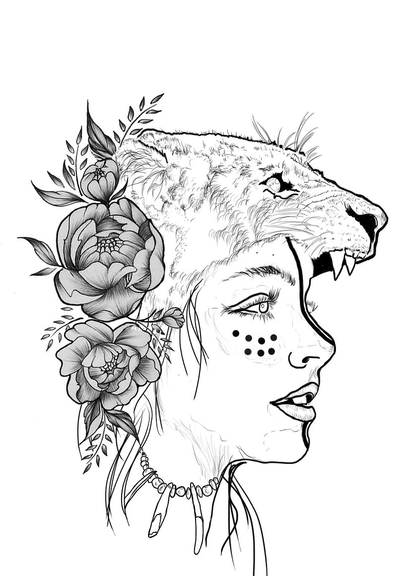 Meu projeto do curso: Desenho e ilustração digital de tatuagens com o Procreate 5