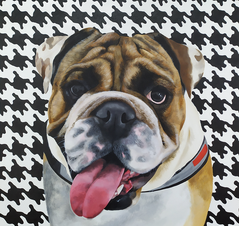 Retrato Realizado en acrílico sobre lienzo, medidas 60x60 cm