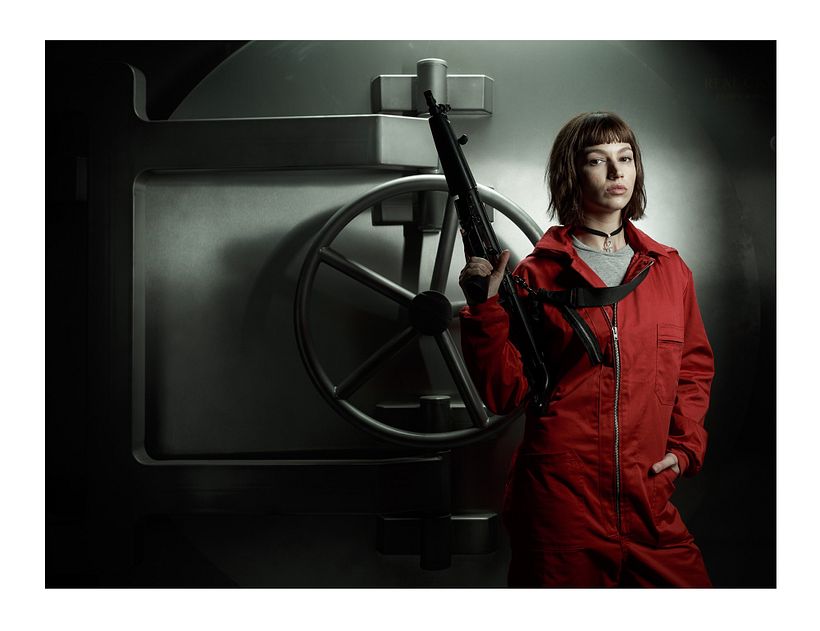 Retrato a la  actriz Ursula Corberó para la primera temporada de la serie La Casa de Papel. ©Jeosm