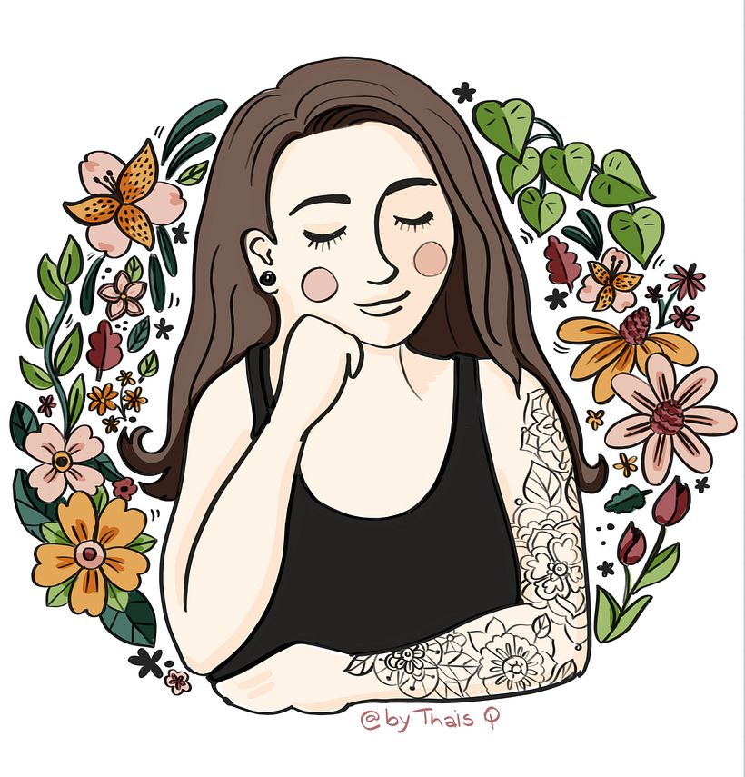 My project in Illustrated portraits with botanical elements course 0