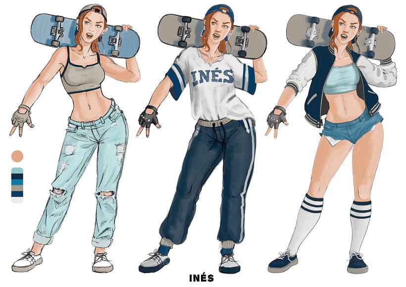 Inés Skateboarder, Mi Proyecto del curso: Creación de personajes estilo urbano 3