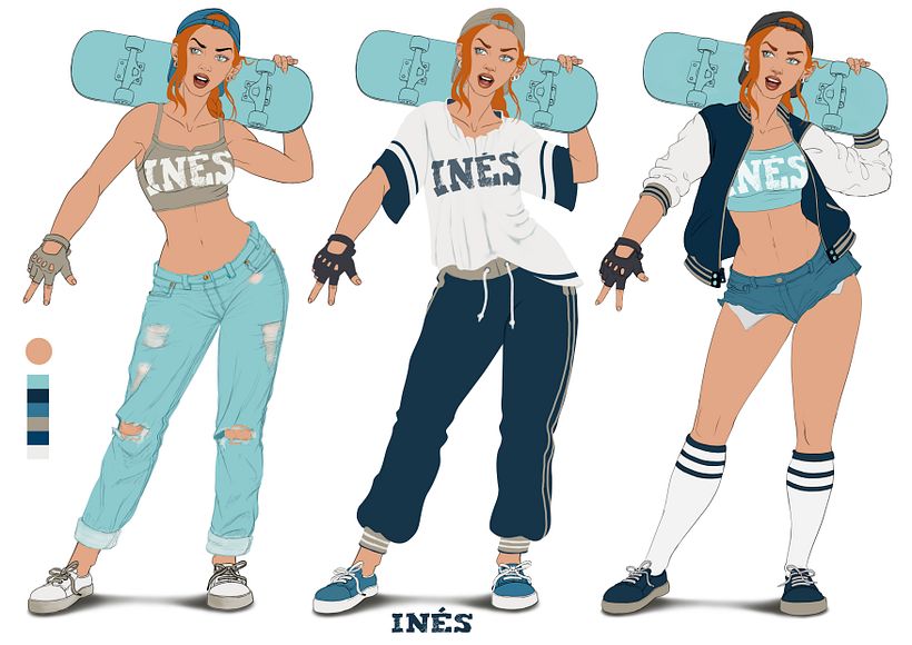 Inés Skateboarder, Mi Proyecto del curso: Creación de personajes estilo urbano 4