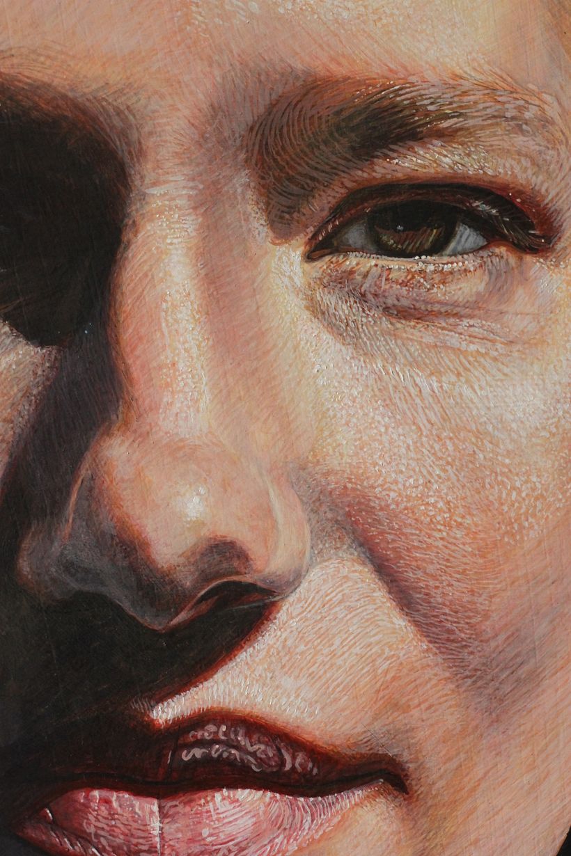 Détails. Fines traces de pinceau à la peinture à l'huile. 0