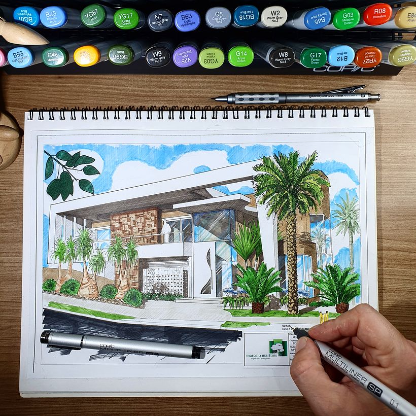 Modern House Marker Sketch  4