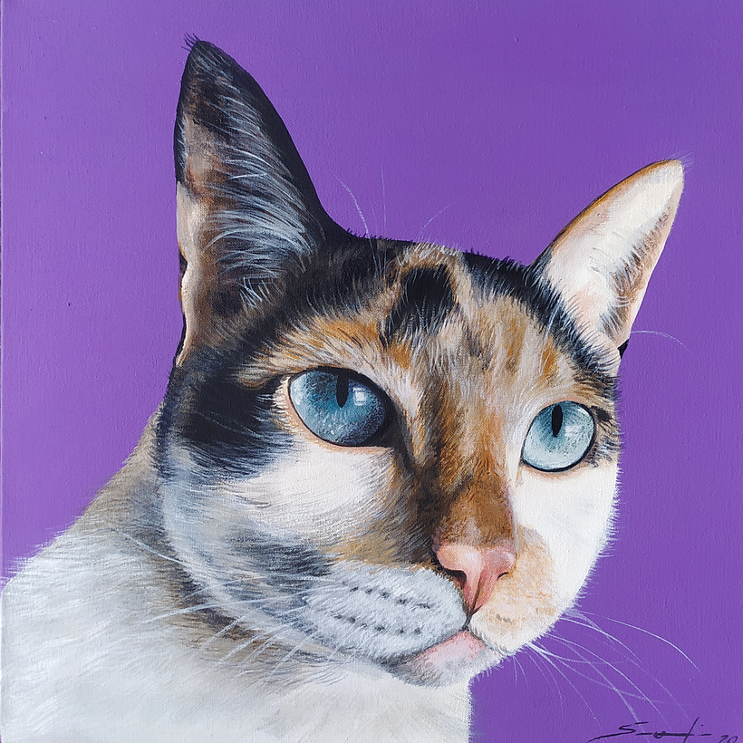 Retrato realizado en acrílico sobre lienzo 
