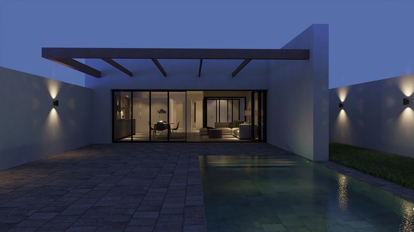 Vista exterior de noche