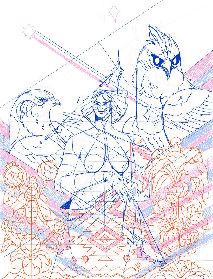 Una vez que tengo claro lo que quiero y no quiero hacer, boceto casi con líneas finales.