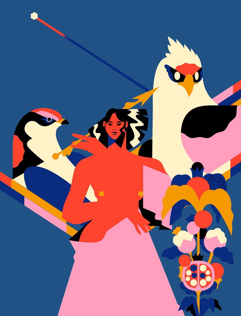 Luego, cada parte de la ilustración la voy vectorizando para formar plastas.