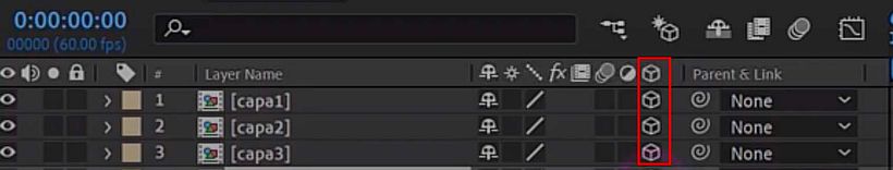 No encuentro modo 3D en After Effects 3