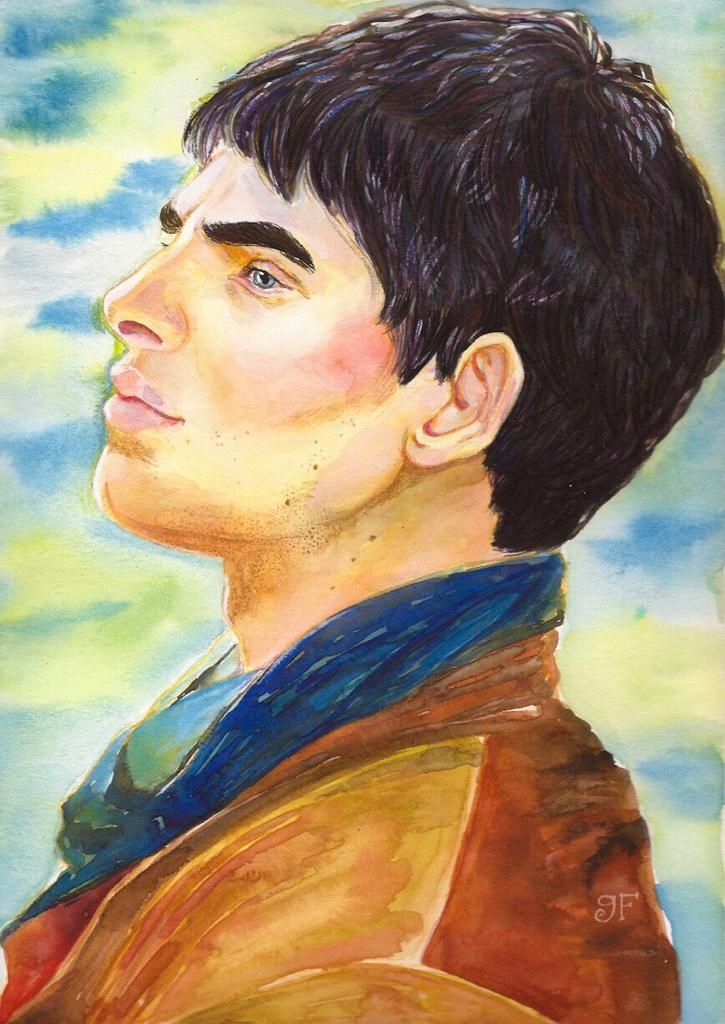 Retrato de Colin Morgan como 'Merlín'