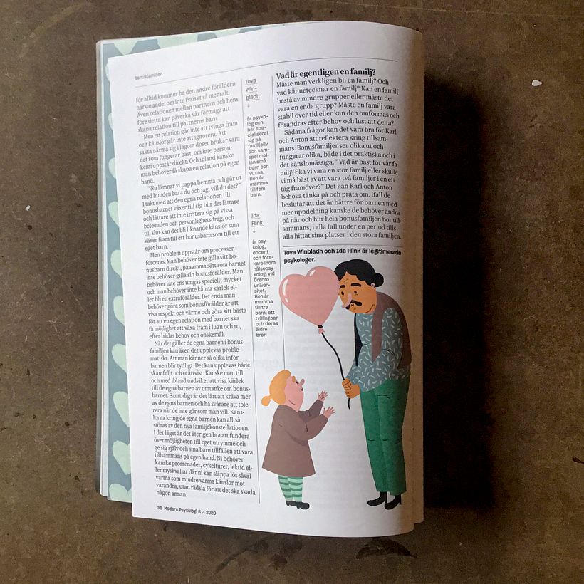 Editorial illustrations: Modern Psykologi 4