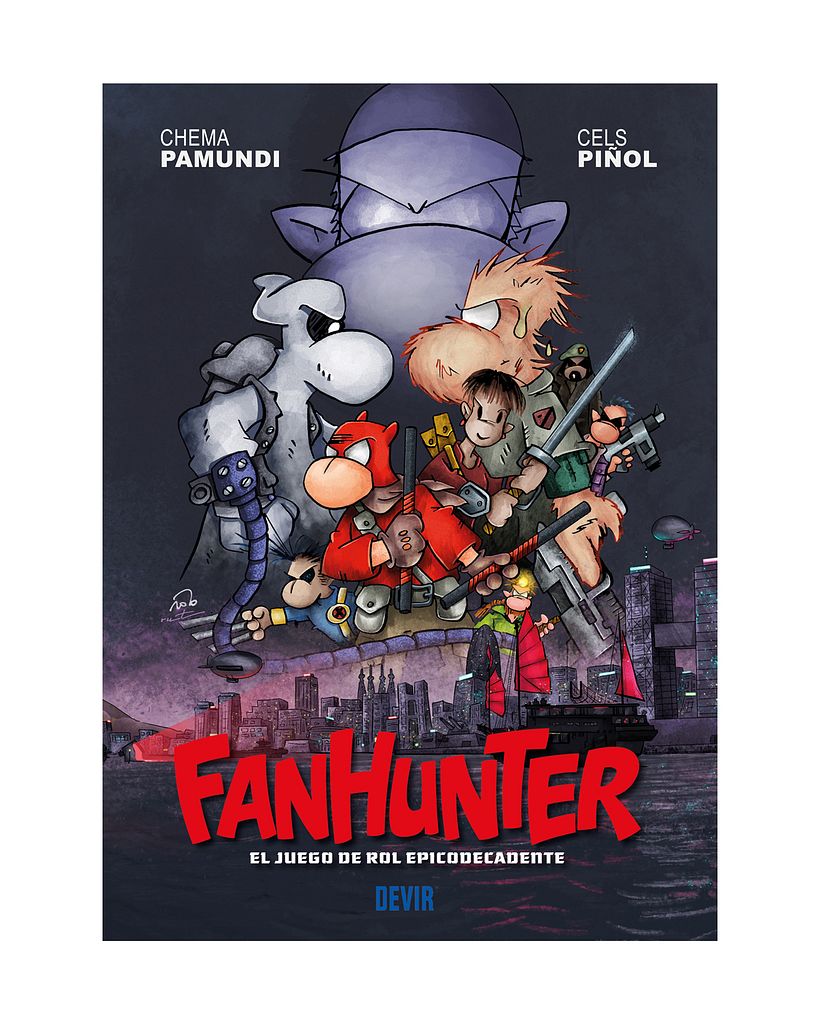 Color Portada juego de rol Fanhunter (Dibujo de Cels Piñol) 2