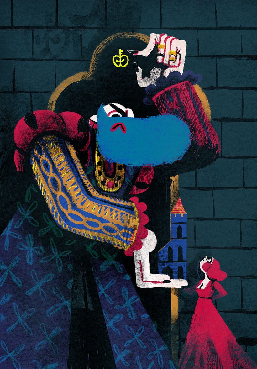 Mi Proyecto del curso: Ilustración creativa: Barba Azul - Ilustración tradicional