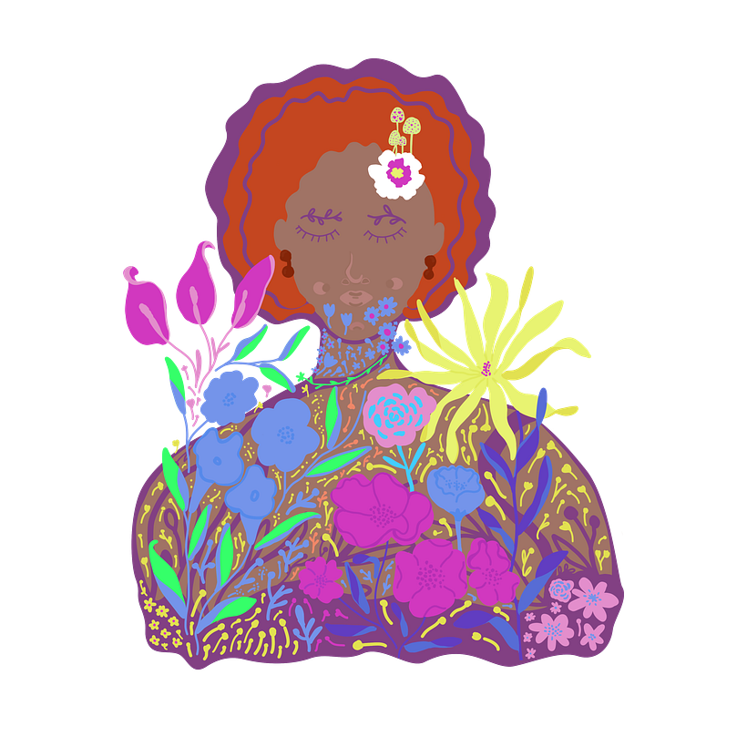 Meu projeto do curso: Retrato ilustrado com elementos botânicos 0