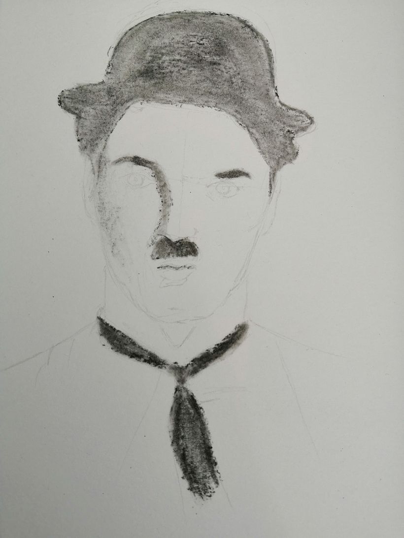 Mi Proyecto del curso: Retrato realista con lápiz de grafito/Chaplin 1