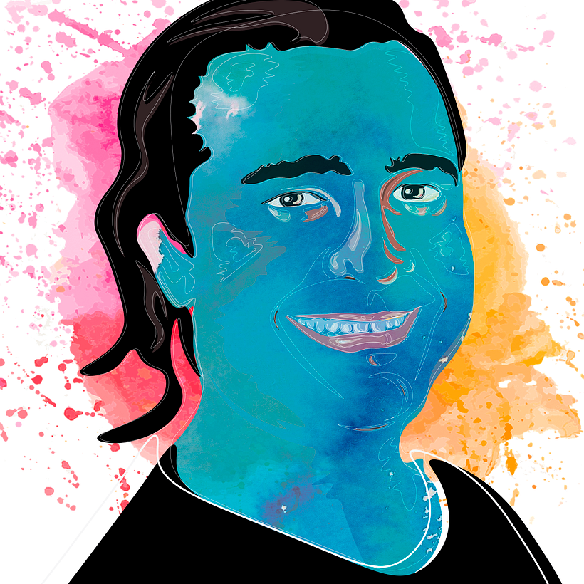 Meu projeto do curso: Retrato vetorial com texturas manuais -1
