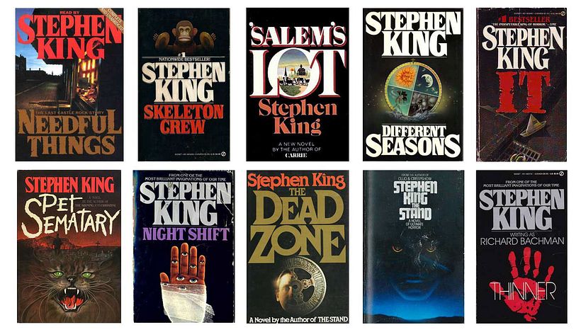 Algunas de las portadas de los libros de Stephen King con tipografía ITC Benguiat