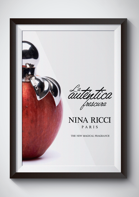 Cartel publicitario - Campaña Nina Ricci "LA AUTENTICA FRESCURA" - Idea y fotografía incluida. 