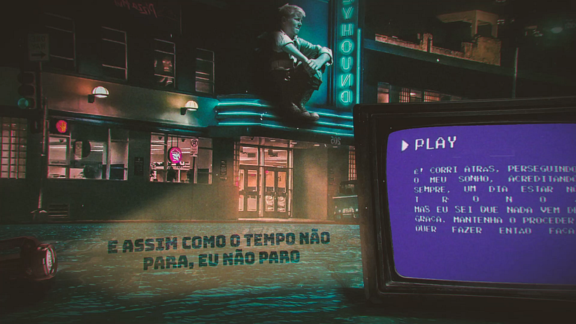 Cenário dos anos 80 - colagem digital