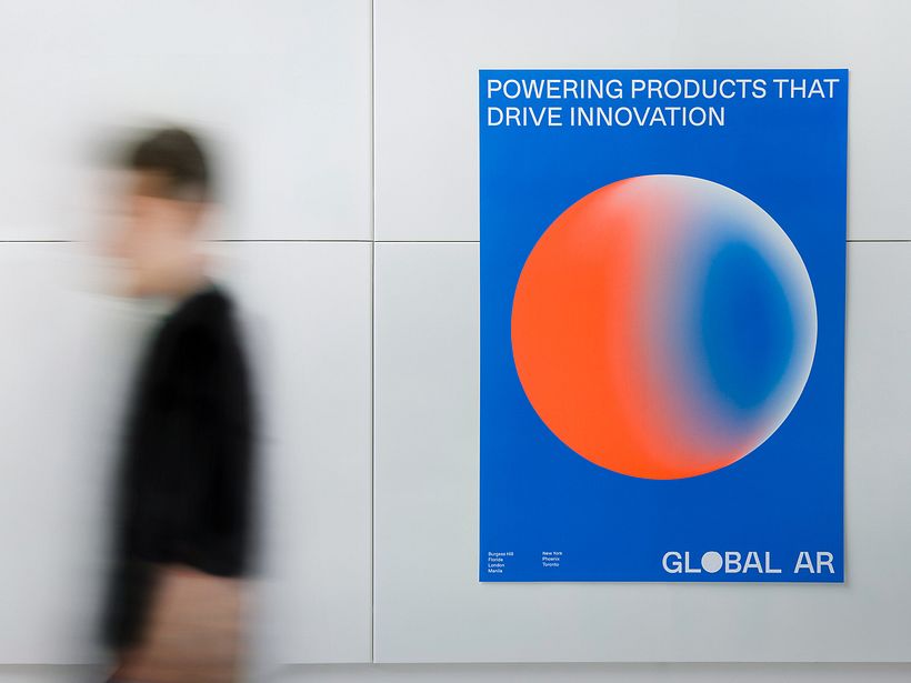 We designed a poster to hang in each office space, using a bespoke fluorescent ink and printing powered by solar energy.
