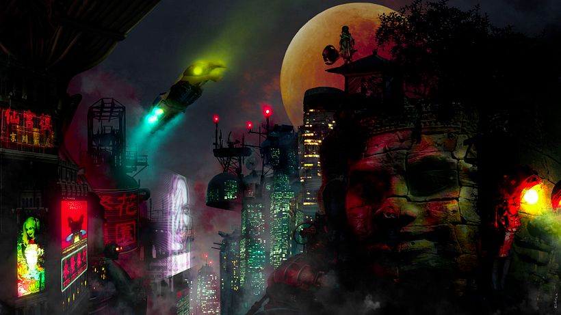 Environment Concept Art - Scify City - Neo Tokio