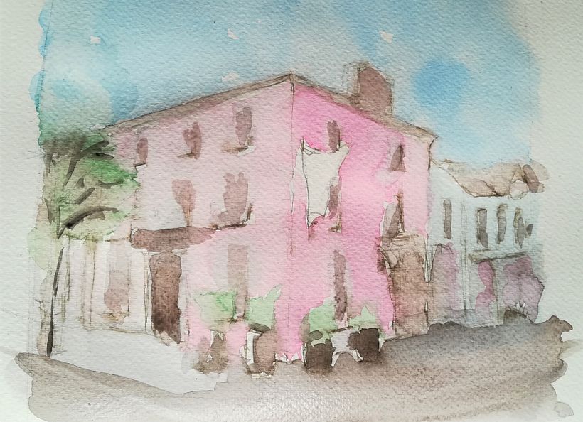 first colour wash - not totally happy but it gets the overall shape