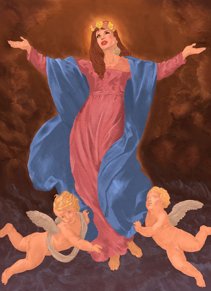Mi Proyecto del curso: Técnicas digitales de retrato ilustrado "Asunción de Cristina la Veneno" 0