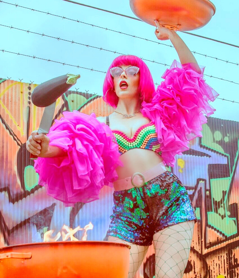 @modernmistress wearing Sparklebutt Shorts.