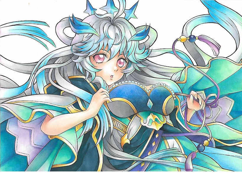 Personaje basado en gran parte (vestuario y pose)  en un personaje de un vídeo juego japonés llamado Ayarabu 