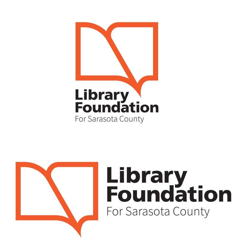 The new mark was inspired by the angled book.