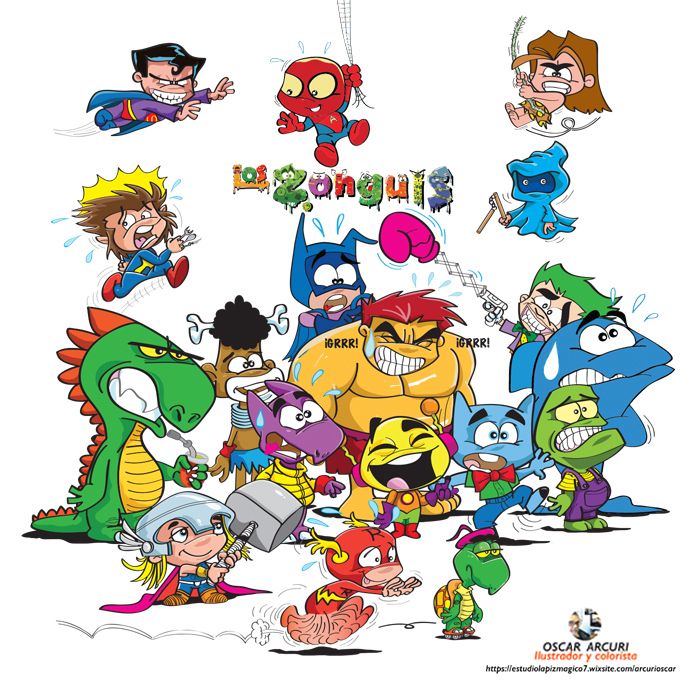 Los Zonguis. personajes de comics infantil...