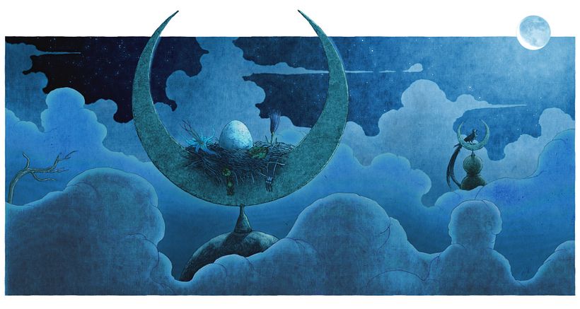 Ilustraciones para el libro "La mirada del pájaro transparente" 1