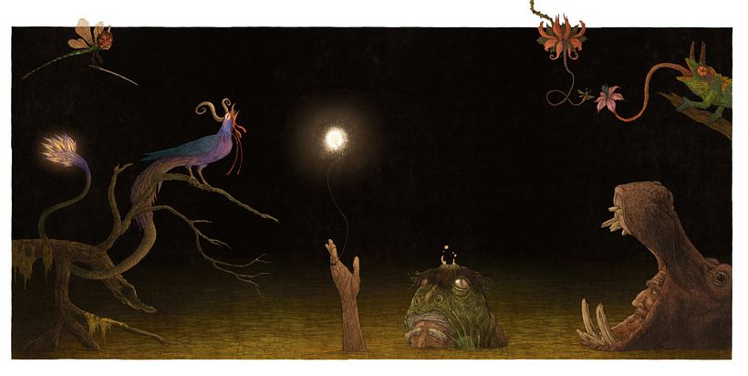 Ilustraciones para el libro "La mirada del pájaro transparente" 3