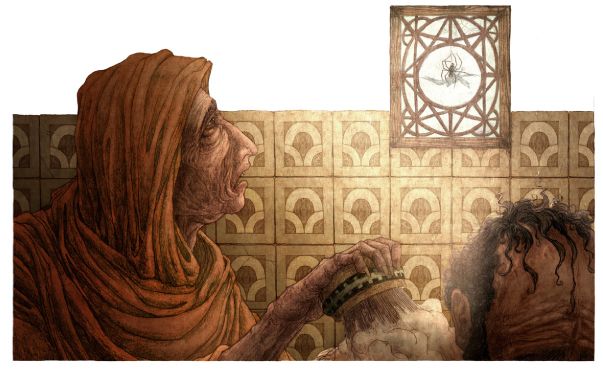 Ilustraciones para el libro "La mirada del pájaro transparente" 7