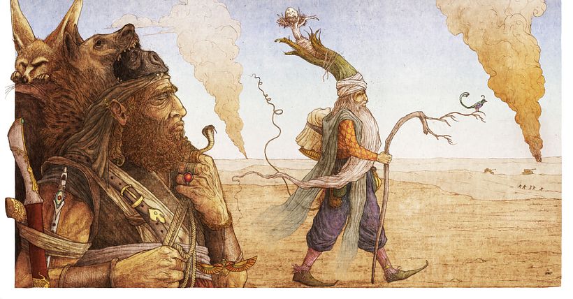 Ilustraciones para el libro "La mirada del pájaro transparente" 11