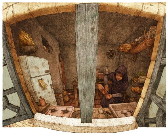 Ilustraciones para el libro "La mirada del pájaro transparente" 12
