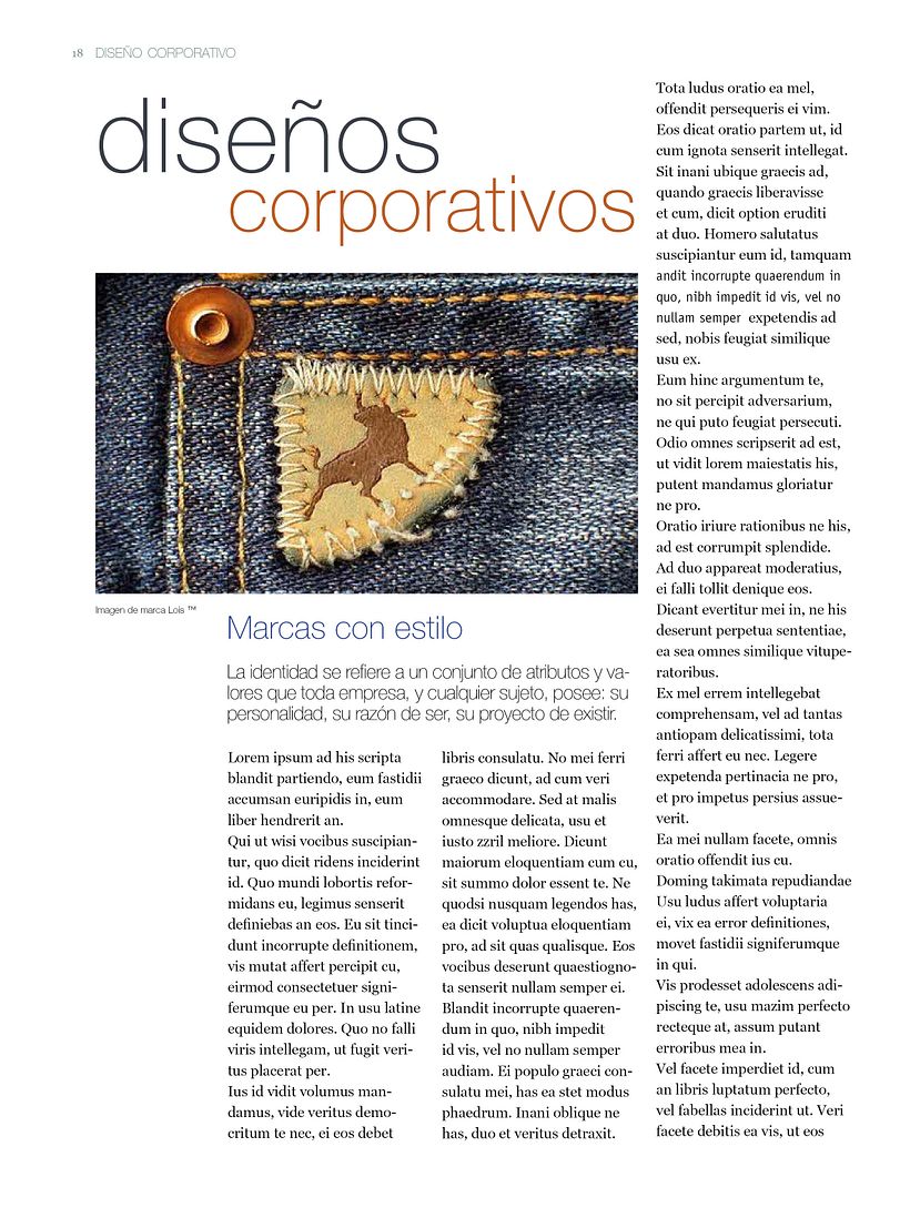 Interior DINUME_Sección "Diseños Corporativos" doble página