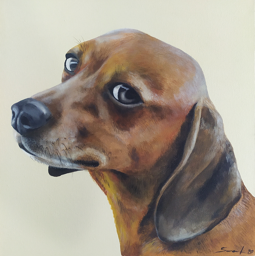 Obra realizada en acrílico sobre lienzo, medidas 30x30 cm