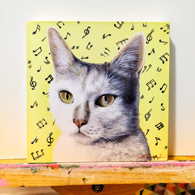 Acrílico sobre bastidor, medidas 20x20 cm