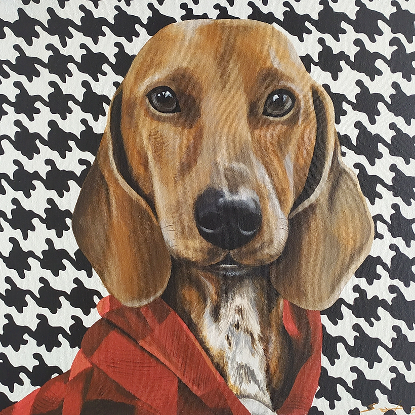 Obra realizada en acrílico sobre lienzo, medidas 30x30 cm