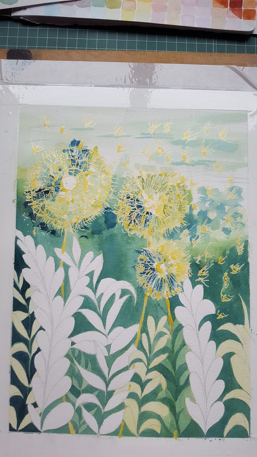 Mi Proyecto del curso: Técnicas de acuarela en negativo para ilustración botánica 8