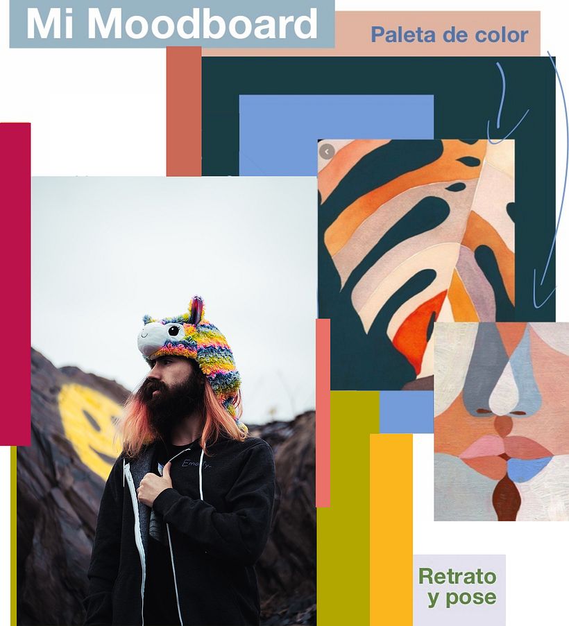 This is my mood board. I didn't use all the colors, but they were very useful for combining.