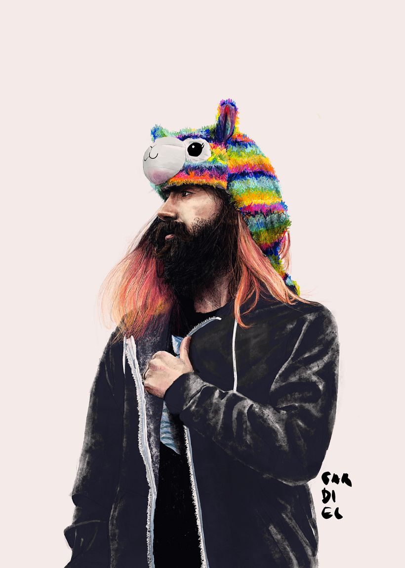 I used a wet brush, but I mixed several brushes that I liked the textures they created. Now came the question of the background.