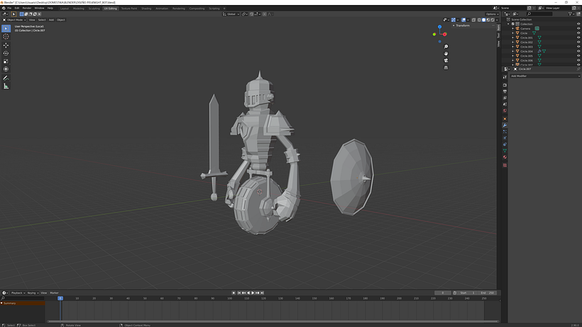 Modelado Personajes Low Poly : Medievil Bot. 1