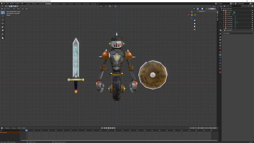Modelado Personajes Low Poly : Medievil Bot. 3